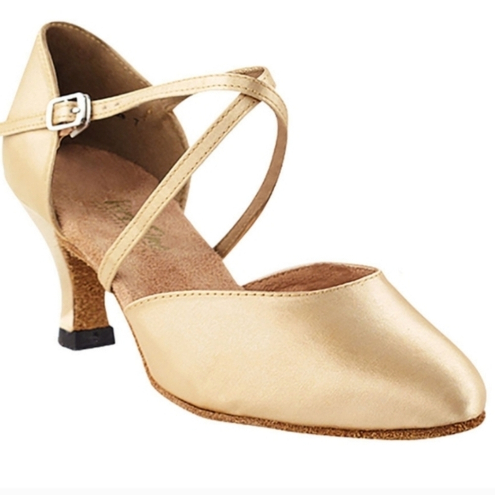 VERY FINE Melody Smooth Satin Ballroom Latin Dance Shoes C9691 Flesh Size 9.5